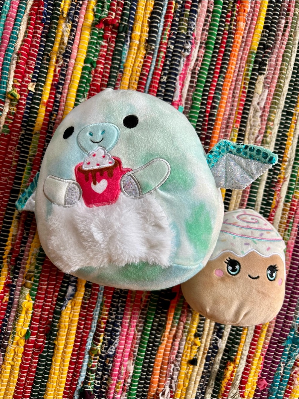 Squishmallow Shantira The Pterodactyl & Chanel The Cinnamon Bun Stuffed Animals